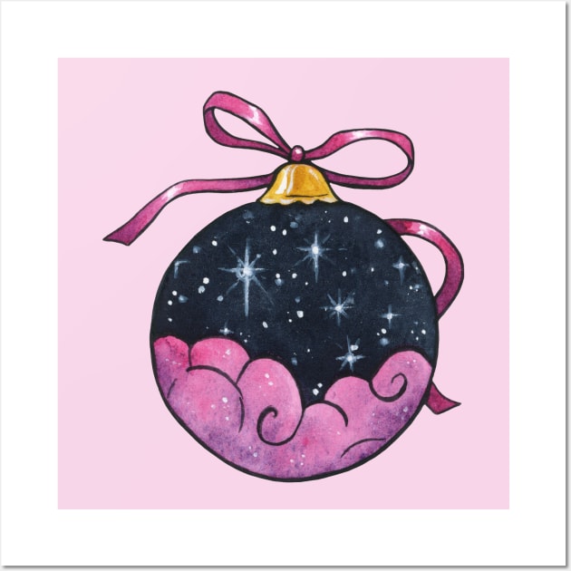 Starry Night Christmas Bauble Wall Art by Ellen Wilberg